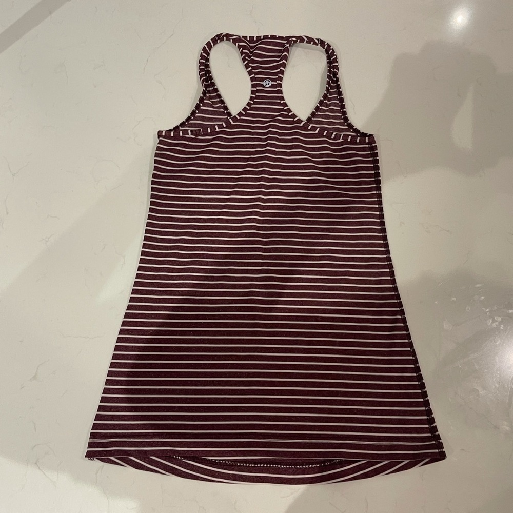 Lululemon Burgundy Striped Racerback Tank